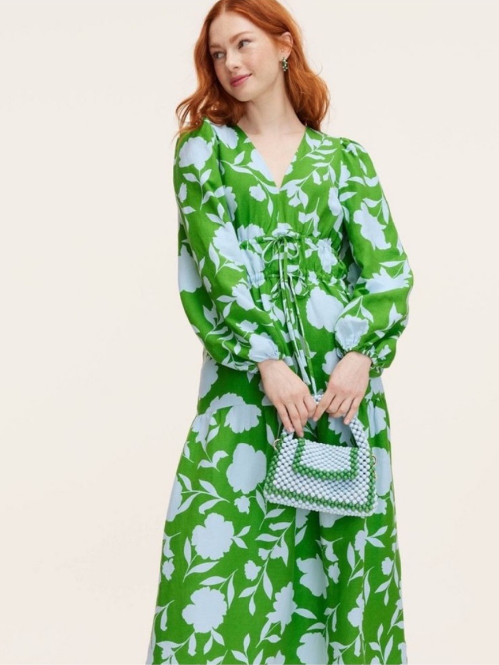 NWT Kate Spade x Target Womans Long Sleeve Linen Maxi Dress Size XL - Picture 3 of 7